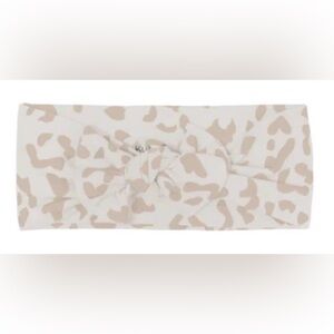 Kyte Baby Bow Headband in Oat Leopard